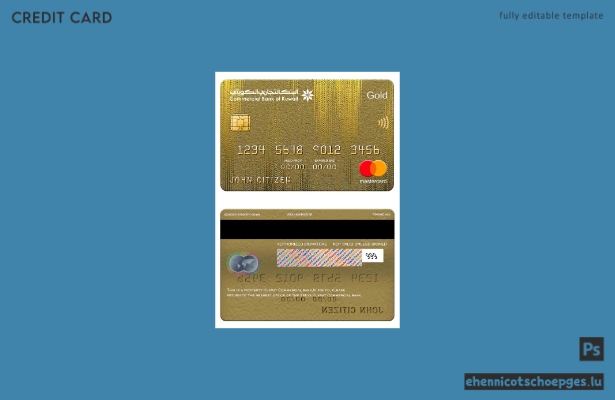Beispielvorschau der Mastercard Gold Card der Kuwait Commercial Bank
